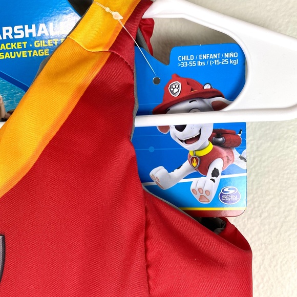 Paw Patrol, Marshall Swimways Kids Life Jacket Child 33-55 Ibs Red NWT - Picture 4 of 10